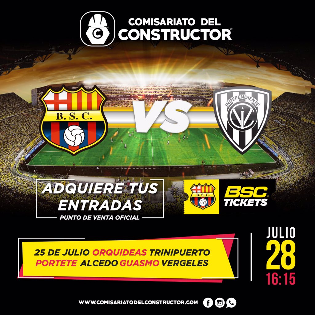 BarcelonaSC's tweet photo. Adquiere tus entradas también en: #ComisariatoDelConstructor https://t.co/T6tYzYxWHv