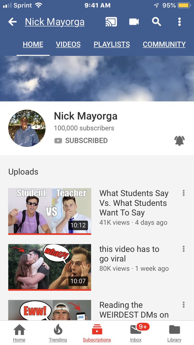 FreeTimeFanatic's tweet photo. OMG CONGRATS @thenickmayorga ON HITTING 100,000 SUBSCRIBERS TODAY!! You deserve it more than anyone and I can’t wait to continue to see your channel grow!! Road to 200k?! #makenickfamous https://t.co/HCRxsvaYpt
