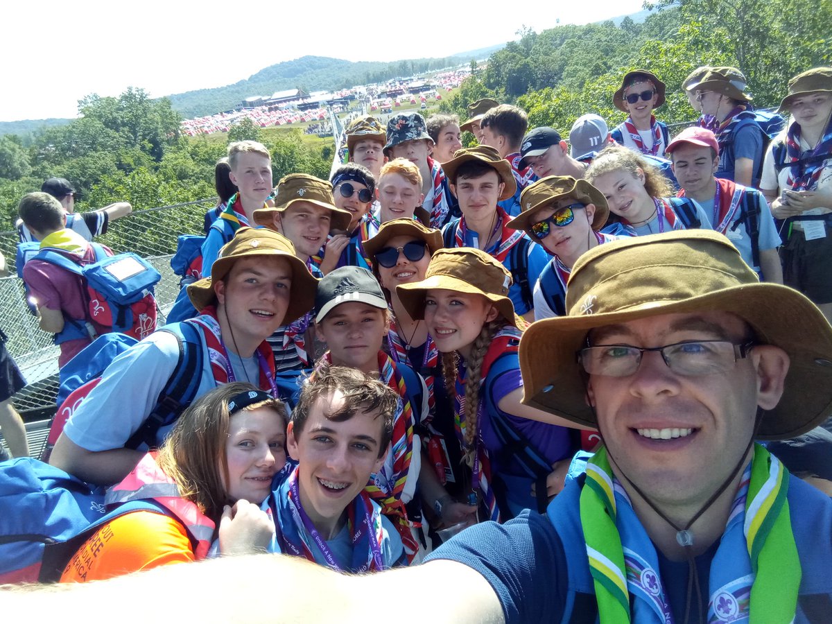NorthYorkDurham's tweet photo. Our hike up to Mount Jack continues! We've crossed the Summit Consol Bridge and the views are lovely! 🌉 🚶 #weareunit33 #UK24WSJ #ScoutJamboree #summitbechtel https://t.co/9v74xFCT1w
