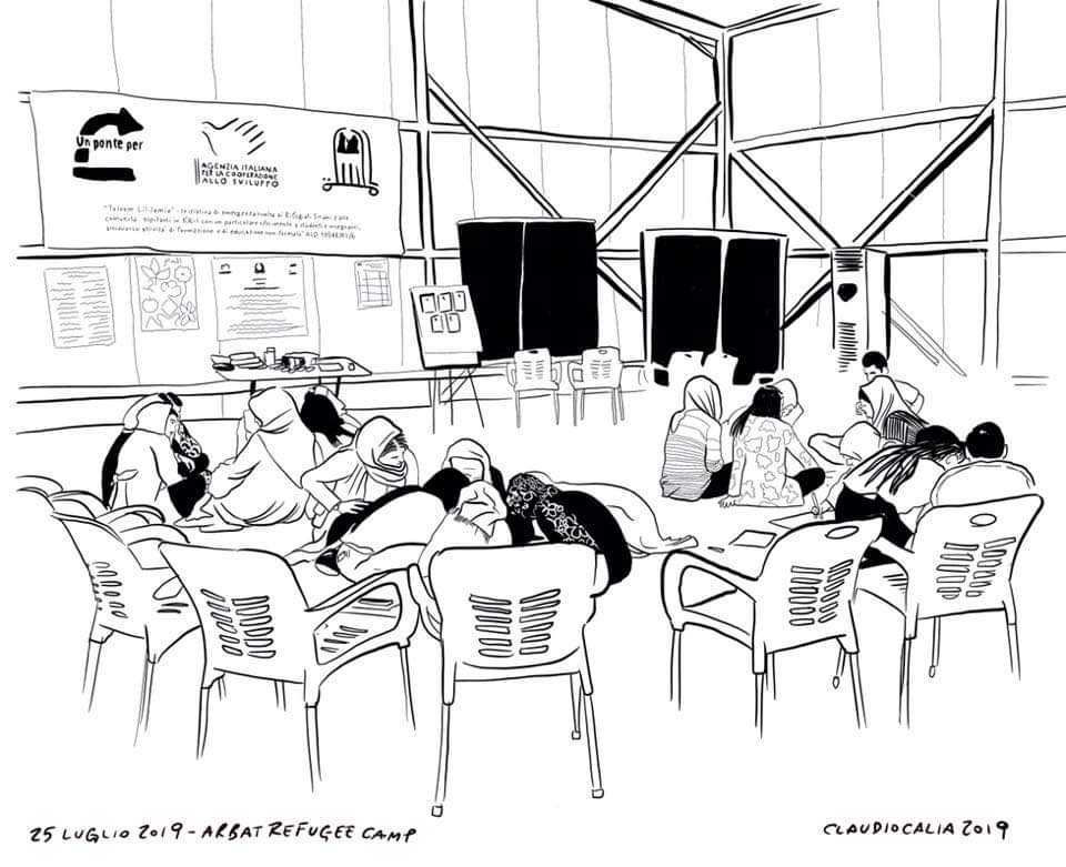 Finito il #workshop di #fumetto a Arbat Refugee Camp - مخيم عربت لللاجئين insieme a <a href="/UnPontePer/">Un Ponte Per</a> e <a href="/YaBastaPadova/">YaBastaPadova</a> per il progetto DIMMI di Storie Migranti.
30 partecipanti, di cui 28 ragazze, che hanno condiviso con me le loro storie, spesso commuovendosi e commuovendoci insieme.