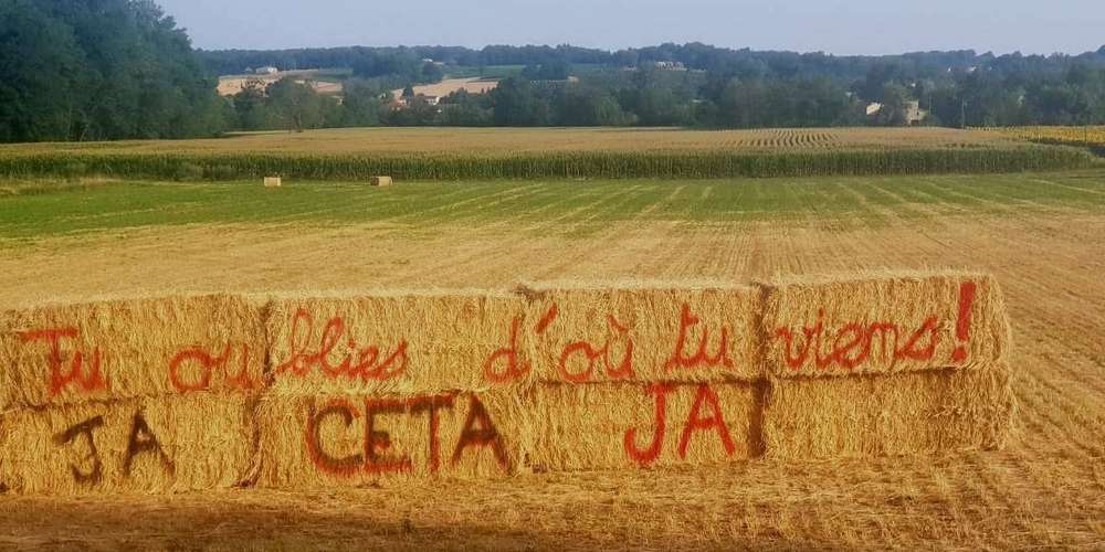 Sud-Gironde : le député-agriculteur qui a voté pour le CETA s’est fait taguer ses bottes de paille sudouest.fr/2019/07/25/sud…
