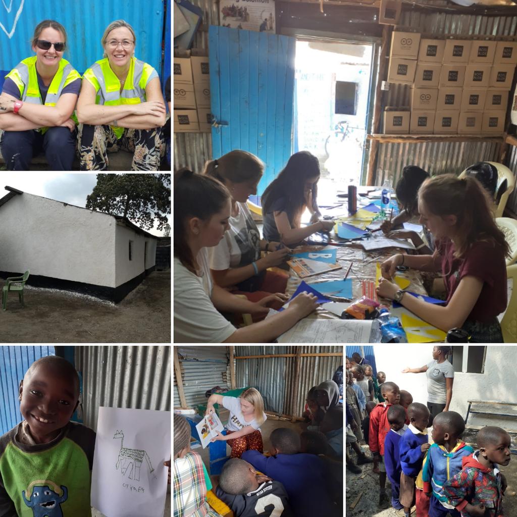 MrsNewman77's tweet photo. Lots of painting today to get the orphanage building looking like this... murals to add next. Creative lesson ideas from a great team being made and implemented along with more stories, play and smiley faces on day 4 @wyvernstedmunds @Kenya19WS https://t.co/TG3O5umTqu