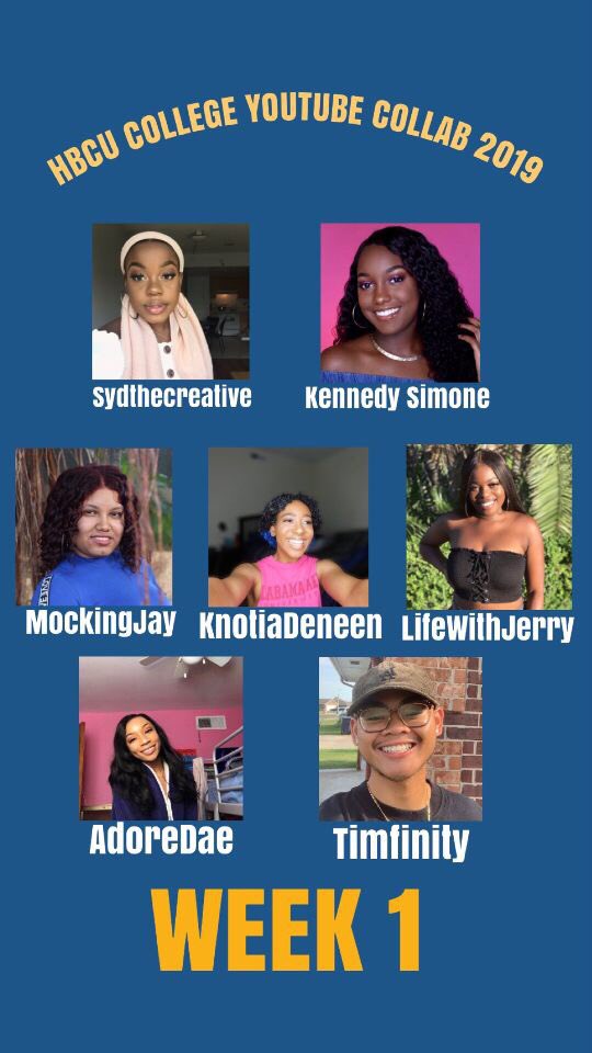 its__jerry's tweet photo. โผ๏ธ ATTENTION #HBCU23 โผ๏ธ
Introducing the HBCU COLLEGE YOUTUBE COLLAB! Your favorite YouTubers have teamed up to bring to you a month FULL of all things COLLEGE. Check it out only on YouTube August 1 - August 20. #HCYC2019 https://t.co/bGKoPOT2Qu