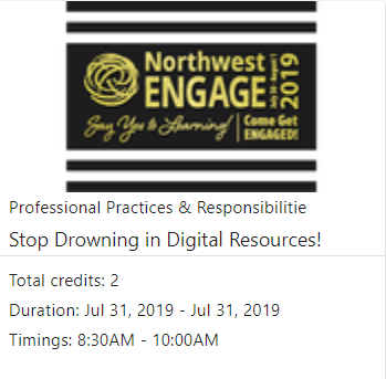 Join <a href="/7hillsLiCariean/">Carie Wells</a> and myself at Engage on Wed. 8/31/2019 for our sessions on TexQuest and Curation. #nisdtxlib
