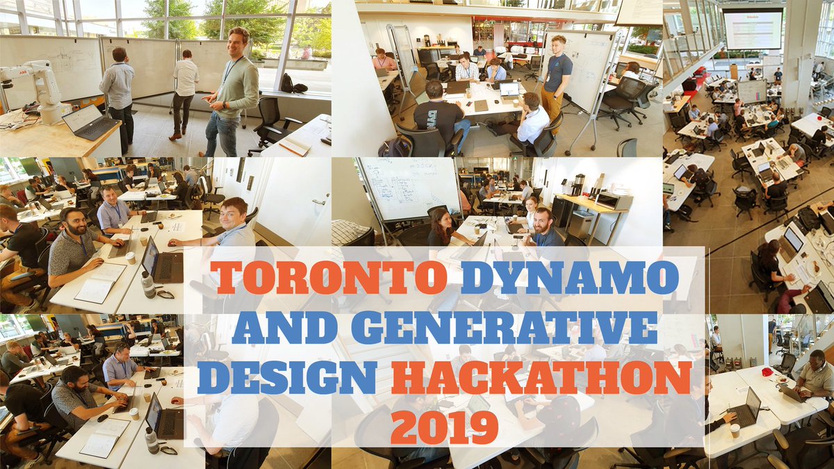 Kicking off the #Toronto <a href="/DynamoBIM/">Dynamo</a>  + Generative Design #Hackathon at the <a href="/autodesk/">Autodesk</a> MaRS building! Lots of epic ideation, whiteboard action, happy faces and concentration. Bring on the game-changers that propel our industry forward 🤓🤯🤩
