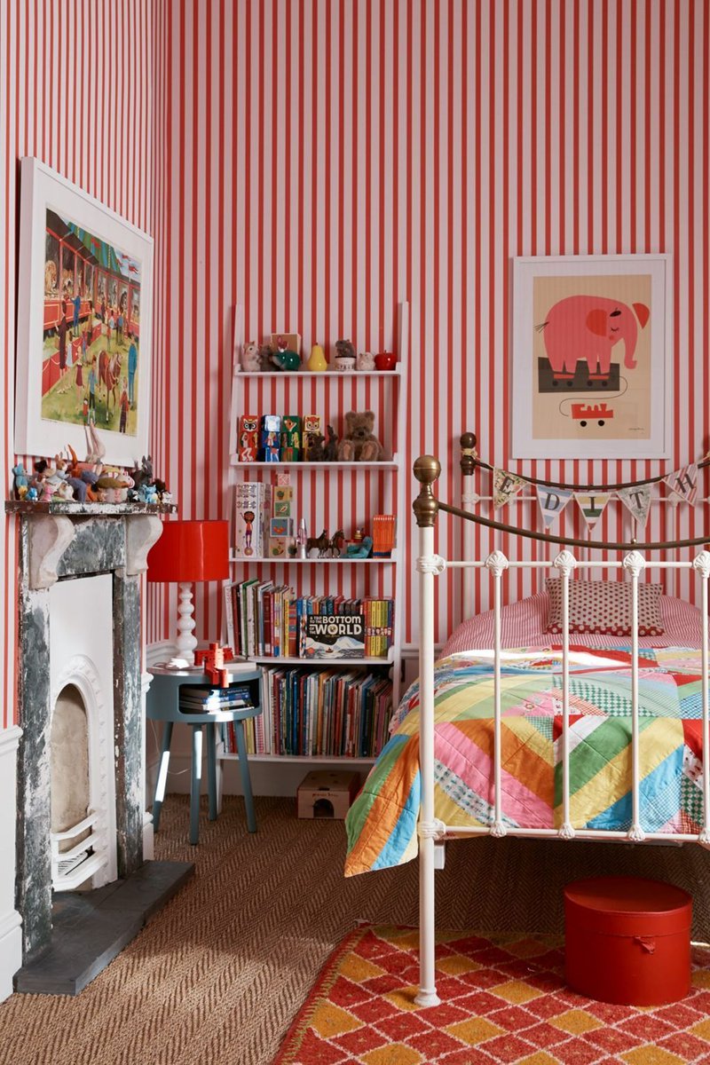 _houseandgarden's tweet photo. Sweet patterns on the wall make for fun kids' bedrooms in our big gallery. https://t.co/dK2igzet3Q https://t.co/JB5DU11oZu
