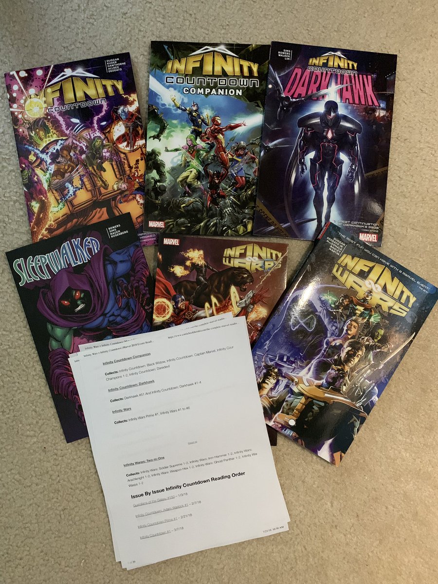 dano_cosmic's tweet photo. So the kiddo asked to read #InfinityCountdown...so he gets this to-do pile. This is how we roll in this house. Issue by issue reading guide provided by @ComicBookHerald.
✨
#GerryDuggan #MikeAllred #NickBradshaw #MikeDeodato #AaronKuder and many others!
✨
@Marvel #MarvelCosmic https://t.co/FqP2u1xHdf