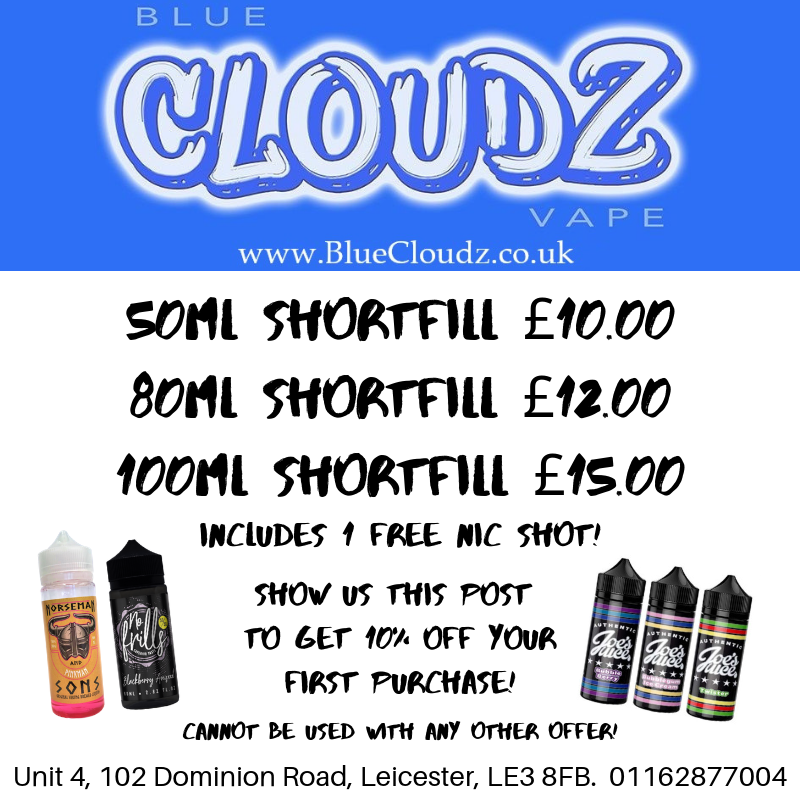 VapeBlue's tweet image. Check out our 10% discount offer! 
Make sure to show us this post at checkout to claim the 10% off! Must be used by 01/08/19 Share with friends!!
#cheapjuice