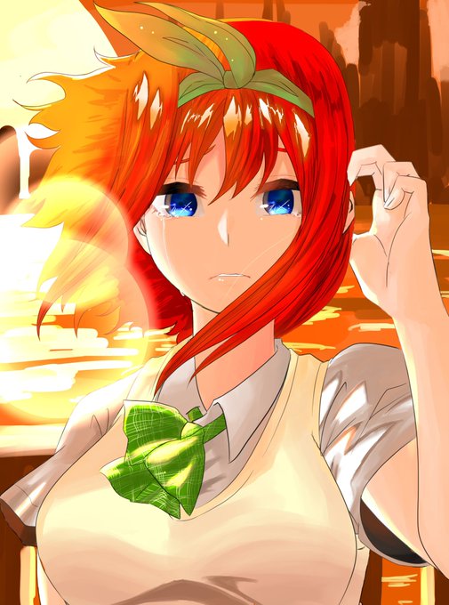 もじゃもじゃっと!!モジュサイコさんがTwitterに投稿した中野四葉(五等分の花嫁)のイラスト。