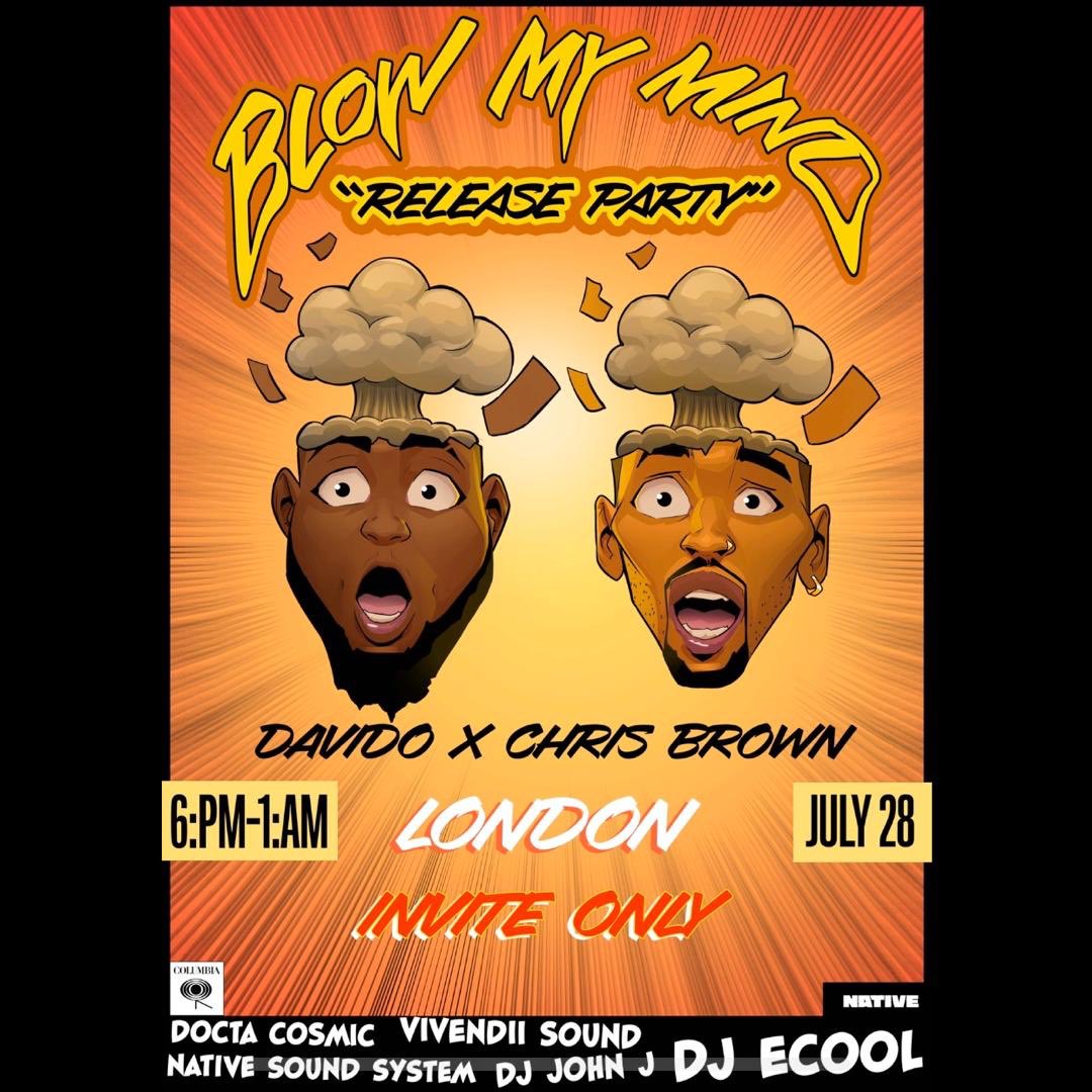davido's tweet photo. LONDON! SUNDAY WE GOT YOU! BLOW MY MIND RELEASE PARTY! https://t.co/XRTpPXaeO6
