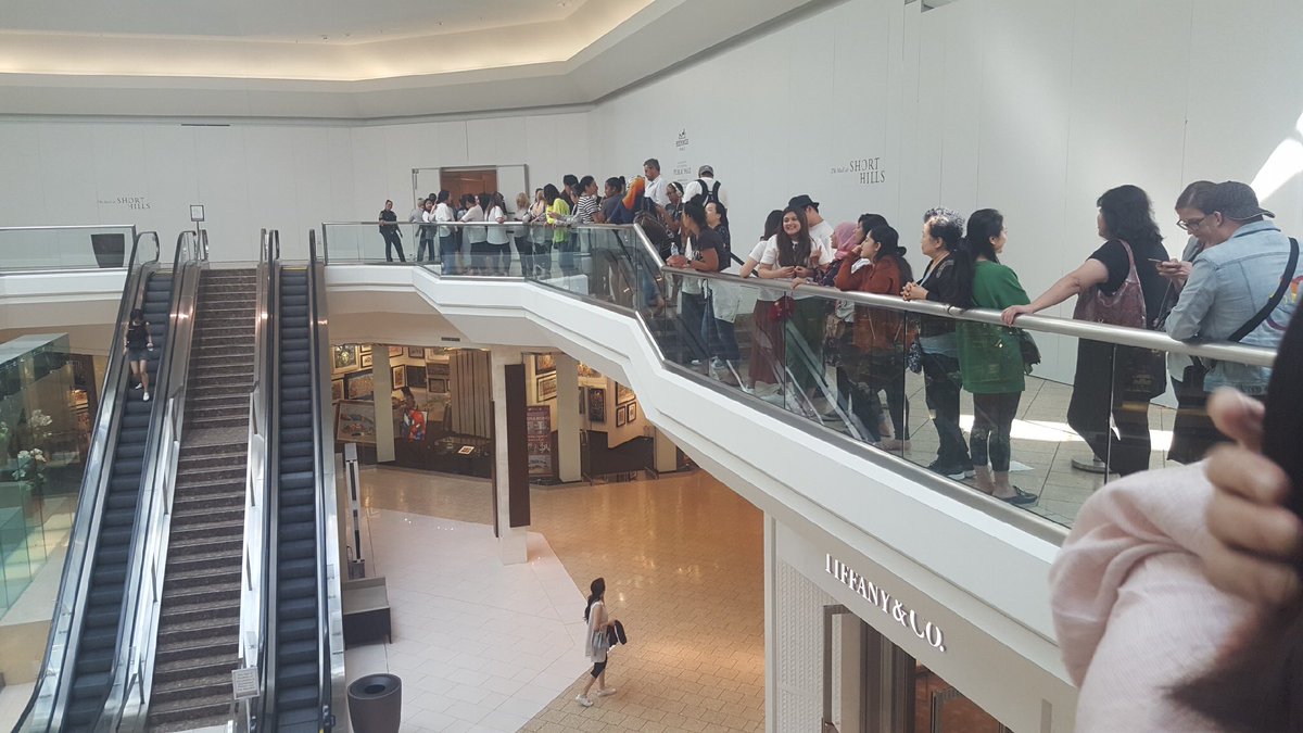 samplesally's tweet image. Massive crowd turns out for the Hermes #samplesale at the Short Hills Mall in New Jersey.  Check out the lines! Thx Larry Label Whore for the pix!