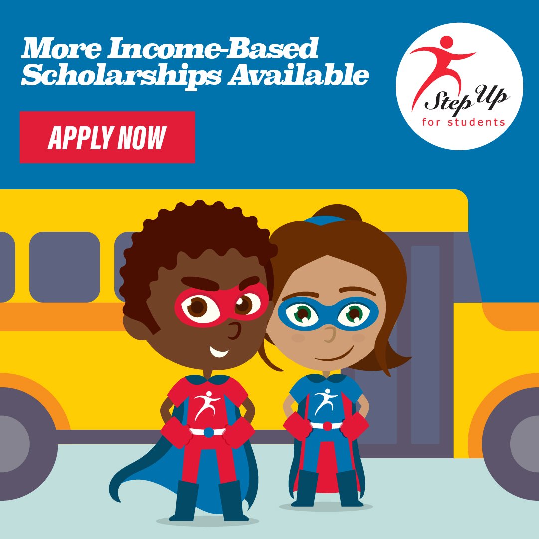 Looking for school options for your children? Help is here. We have more income-based scholarships available for the 2019-20 school year. Don’t delay, apply now. As always, we’re first-come, first-served. stepupforstudents.org/for-parents/in…