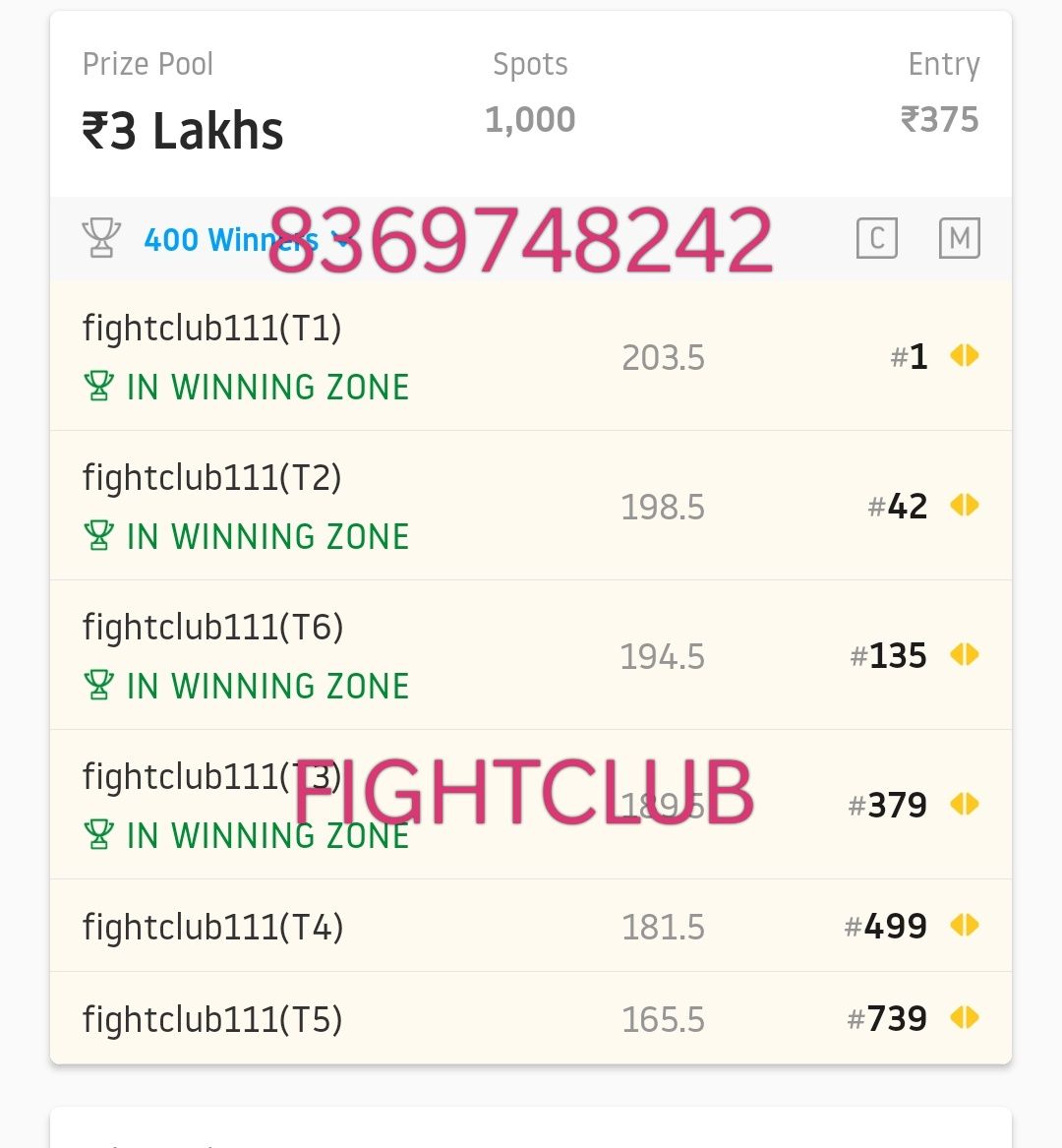 Fantasy11army's tweet image. #VIVOProKabaddi  
#BornExperts @Haiwaaaan  @sindbadsailor_R 
@Lokendr25305587
@Dream11_FCG

Arey wo gaaon walo. 
Ae lo kabhi sunahai. 
Clean sweep SL may nahi. 

Clean sweep GRAND LEAGUE
😎 #Fightclub rox. 
#Dream11
This is a channel of FIGHTCLUB. 
t.me/RAHULFIGHTCLUB