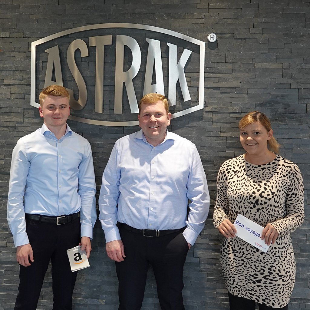 AstrakGlobal's tweet photo. Astrak’s Managing Director Dick Paterson recently congratulated Terry Paterson and Claire Beveridge on their first anniversary working with our company. #TeamWork #Astrak #BuildingBritain #ConstructionNews #UKConstruction #DevelopingBusiness https://t.co/RQwysDCAYI