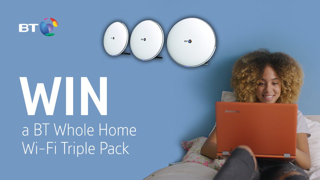 HughesDirect's tweet photo. Enter our latest competition to #WIN a @bt_uk Whole Home Wi-Fi Triple Pack!
Simply follow us @HughesDirect &amp; RT 🍀🎁
Ends 31/07/19, Ts&amp;Cs apply - https://t.co/CnneDWTnDR https://t.co/pbSL6IVnxk