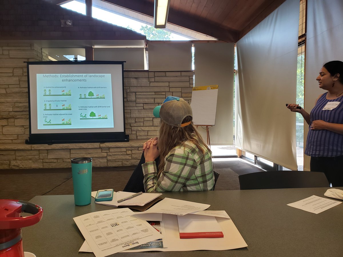 DrAshleyStClair's tweet photo. Surabhi Gupta Vakil will examine how landscape enhancements will reduce crop insecticide contamination to insect communities. #IPM4Bees https://t.co/4LzdhCRXP4