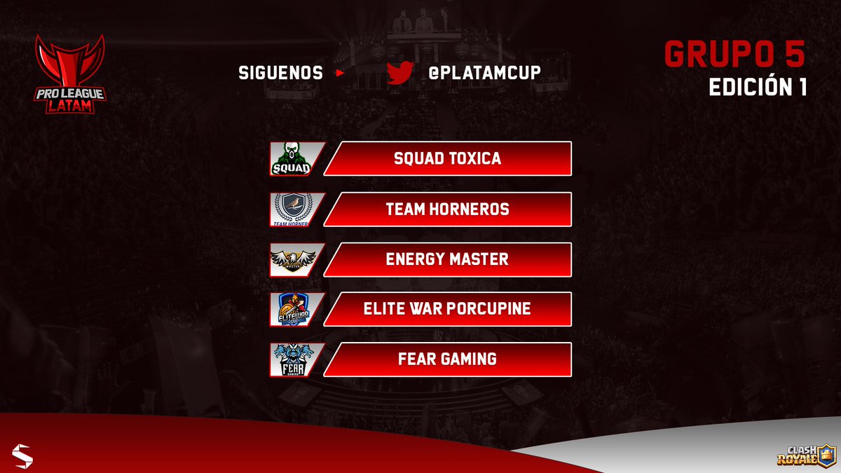 #FasedeGrupos

-Grupo 5🔥

1- @Squad_Toxica_ 
2- <a href="/HornerosTeam/">Team Horneros</a> 
3- <a href="/EnergyMaster10/">Energy Máster</a> 
4- @EW_Porcupine 
5- <a href="/Empire_Of_Fear/">Fear Gaming</a> 

¿Que Equipos saldrán victoriosos de esta primera fase?