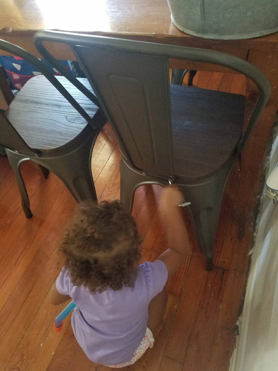 Ajamison72's tweet photo. She watched us put new chairs together yesterday! I guess she feels they need to be tightened, lol!
#BabyEngineer
#BlessedMimi https://t.co/1u21fk3xXP