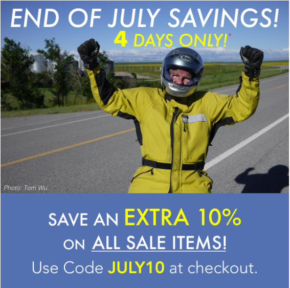 Enjoy the last day of July by saving an extra 10% on all sale items!
aerostich.com/sale?utm_sourc…