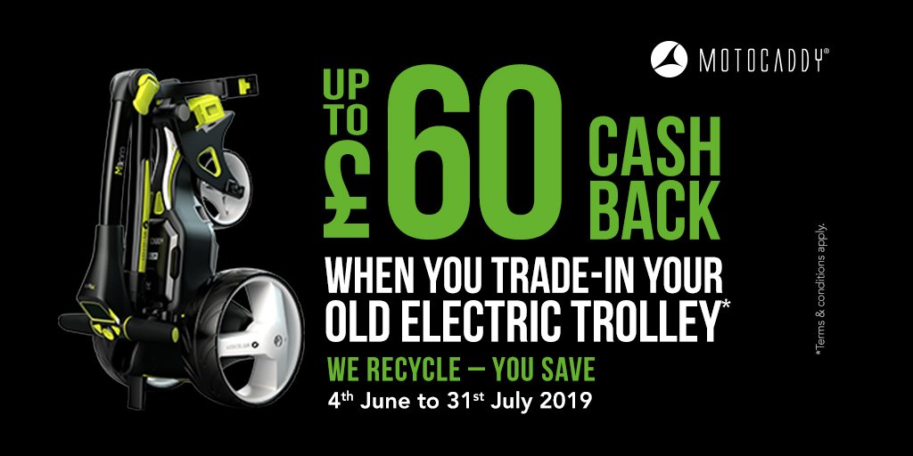 carlpcross's tweet photo. Times running out! Come in to #MellorTownscliffeProShop this week and take advantage of our #Motocaddy #TrolleyTradeIn! Trade in your old electric trolley and get up to £60 cash back! ☺ 
https://t.co/bQ3rOpXYjB https://t.co/mH5RTqiV2U