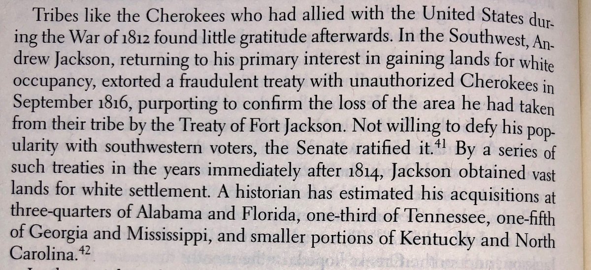 Bit on how Andrew Jackson, years before his presidency or the Trail of Tears, forcibly seized massive swaths of Creek/Cherokee land for the U.S.: