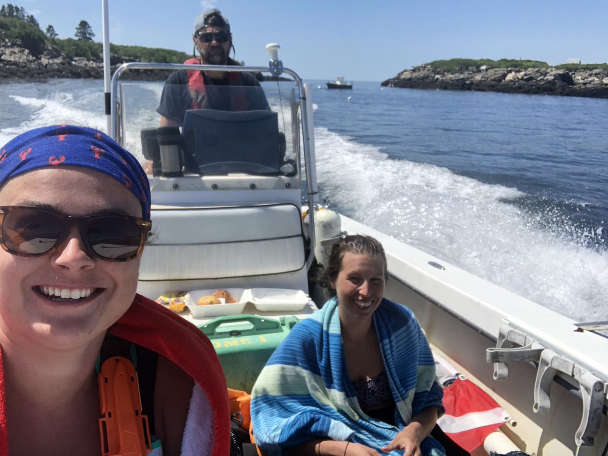 hattietrain's tweet photo. Nothing like a day on the water diving! Even got to cross “diving a bait ball” off my bucketlist, when a huge school of pogies were at the Wahle lab research site! AND we had a dive team of just women! (We left Rick on the boat) #WomenInSTEM #sciencediving #Maine @UMaineDMC https://t.co/4Nzfl5cpwV