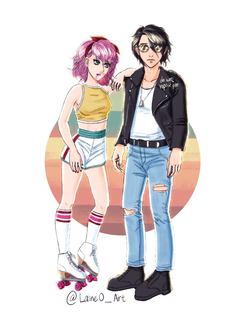 LaineO_Art's tweet photo. SasuSaku Month Day 25: Knots
Hello, meet your 80’s prom king and prom queen 👀
#sasusaku #SSM19 #ssm19d25 #サスサク #うちはサスケ
#うちはサクラ #サスケ #sasuke #sasukeuchiha #sakuraharuno
(Uhm she has knots in her hair and roller skates lol) https://t.co/jyuJTNwzUg