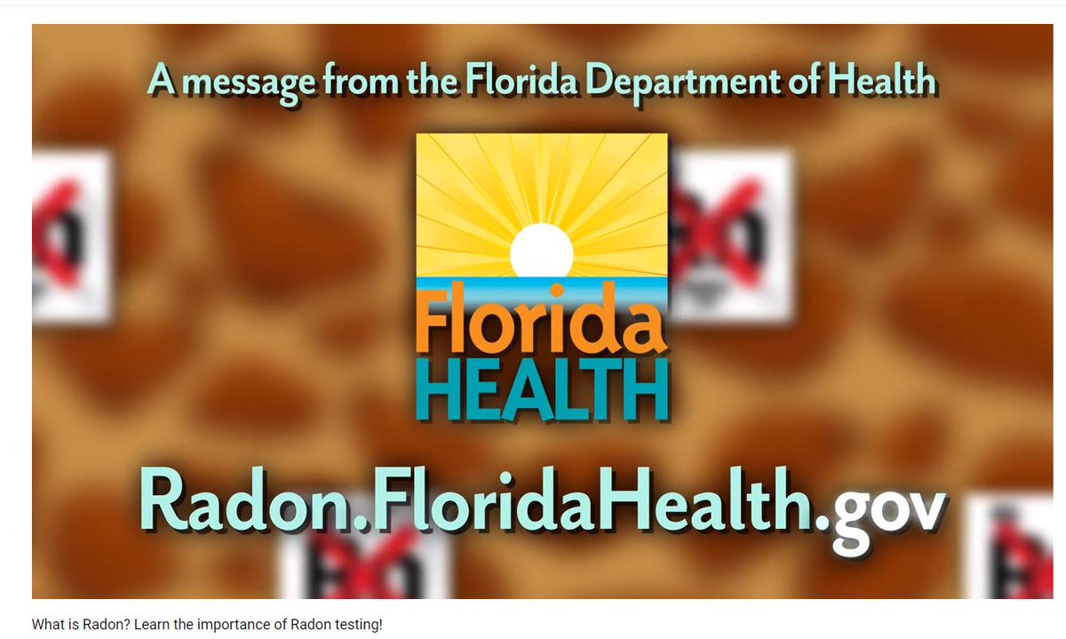 FLHealthBroward's tweet image. Radon is a naturally-occurring, odorless, colorless, tasteless, radioactive gas that could be present in your home. It's the leading cause of cancer among non-smokers. Click the link to find out about radon testing! #testforradon #health

youtube.com/watch?v=8Dtf1K…