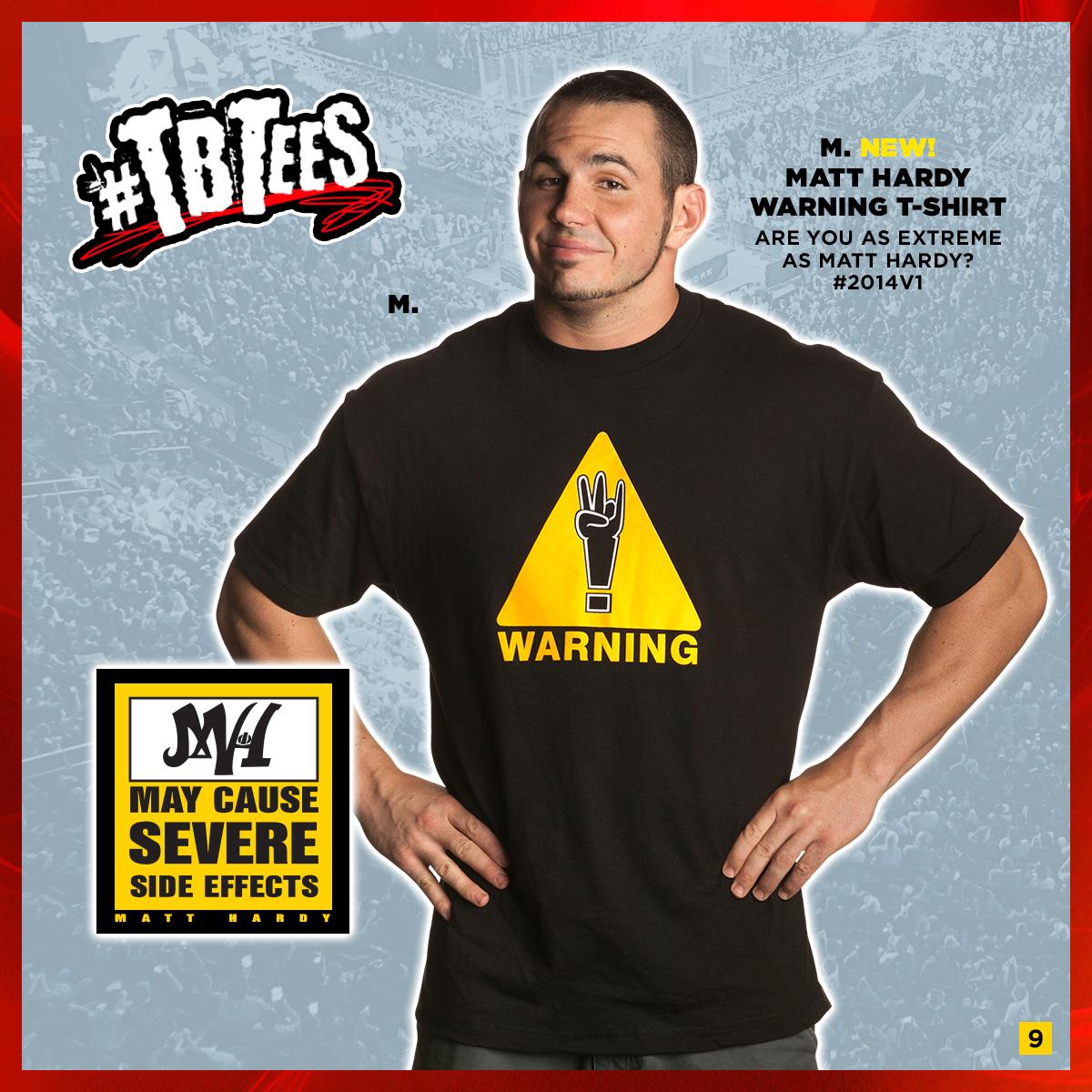 WWEShop's tweet photo. @MATTHARDYBRAND burst onto the scene in a set of plaid tights at age 19. More than 20 years later, heโs still still leaving his Side Effects all over #WWE! Get your #MattHardy WARNING! retro tee at #WWEShop. #tbt #tbtees
https://t.co/0et9TZ6yCa https://t.co/YOD0RCdBnB