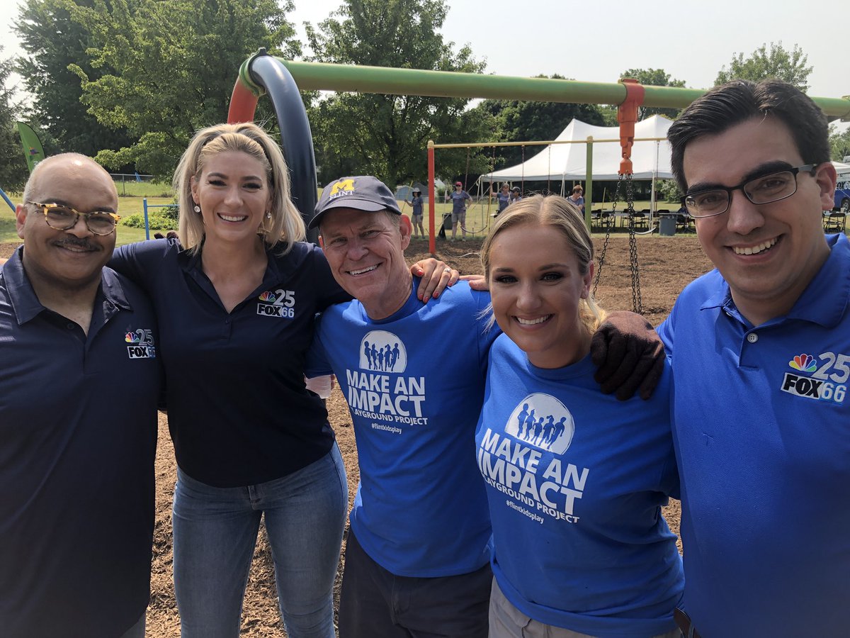 mikewoolfolk's tweet photo. Those of us the #NBC25Today #FOX66Mornings team don’t get to see @JeannaTrotmanTV or @joelfeick often! Nice to connect at the #ThePlaygroundProject in #Flint @nbc25fox66 @AhmadBajjeyWx @RSpenceTV https://t.co/c12q6ECglq