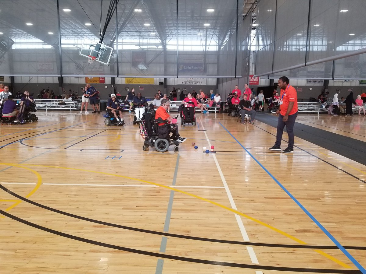 shohrehdirect's tweet photo. CTX Retail, Metro by TMO and  engineering representing #TMO at the USA Boccia national games in San Antonio. Thanks team for volunteering your time to take scores and mind the lines! @Dsolano1023 @cjgreentx @SeattleBritt @512AmandaG @Mandyjean33 @dennis https://t.co/gx7WdYVBo3