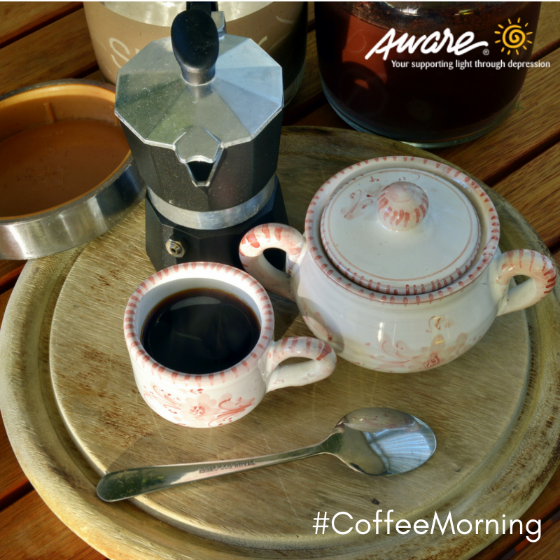 Aware's tweet photo. Do your friends like to meet for coffee? Why not organise a coffee morning in your home in aid of Aware? Find out more: https://t.co/RGyYBL0cxa https://t.co/SikKjUD8nO