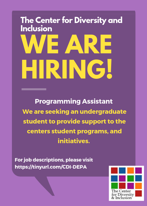 auCDI's tweet photo. #NewJobPosting 

Are you an undergraduate student passionate about social justice, identity development, and multiculturalism? 

Consider applying to join the #CDIFAM as our Programming Assistant. 

More information: (link: https://t.co/egmYvPXoDO) 
#AU23 #AU22 #AU21 https://t.co/6HvBFwpIqu