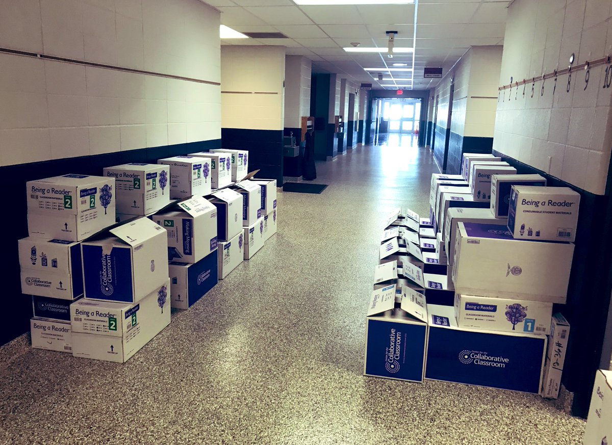 PrincipalPVE's tweet photo. It’s an exciting day at PVE unpacking our Collaborative Classroom resources for staff and students! ❤️📚#PVELIVE https://t.co/cmXQYGaJKp
