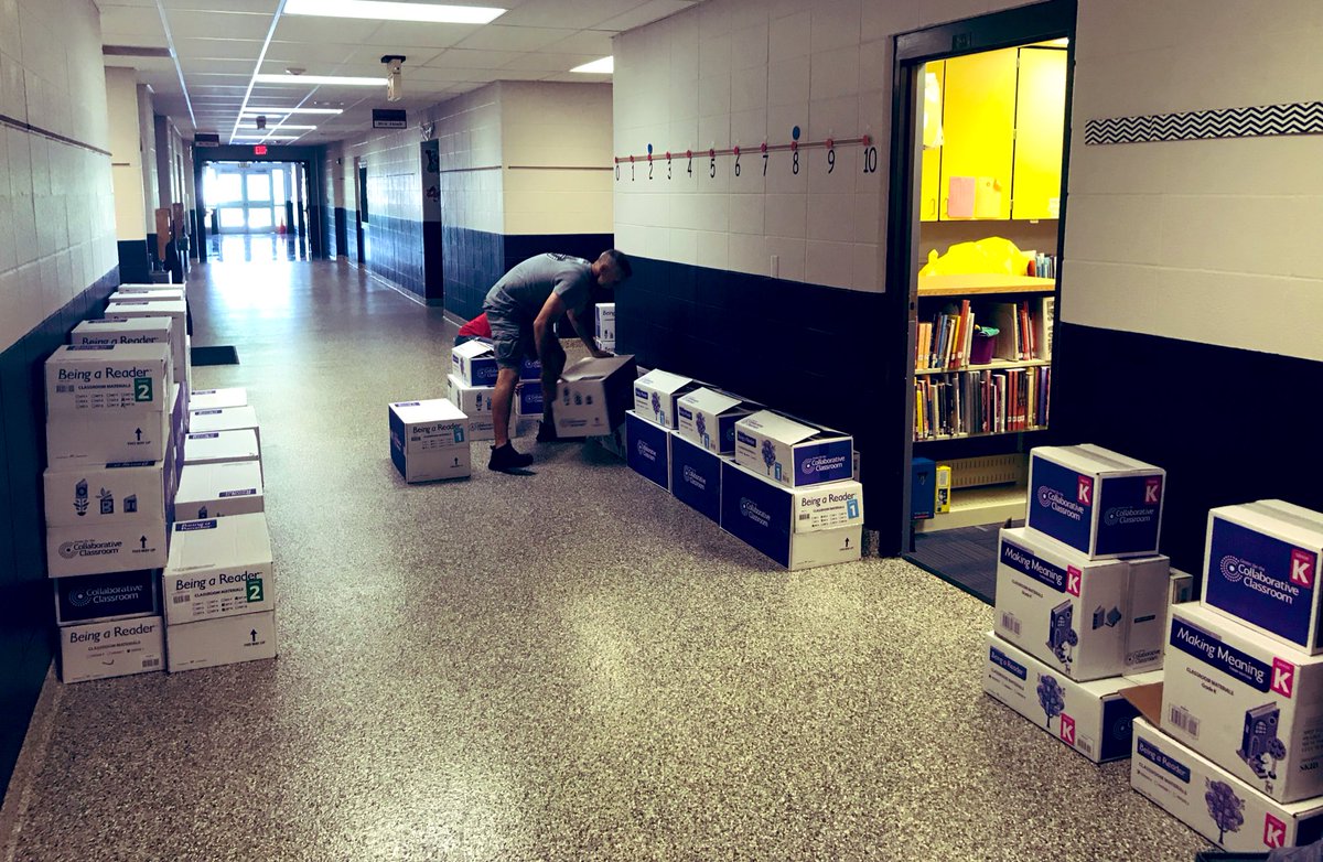 PrincipalPVE's tweet photo. It’s an exciting day at PVE unpacking our Collaborative Classroom resources for staff and students! ❤️📚#PVELIVE https://t.co/cmXQYGaJKp