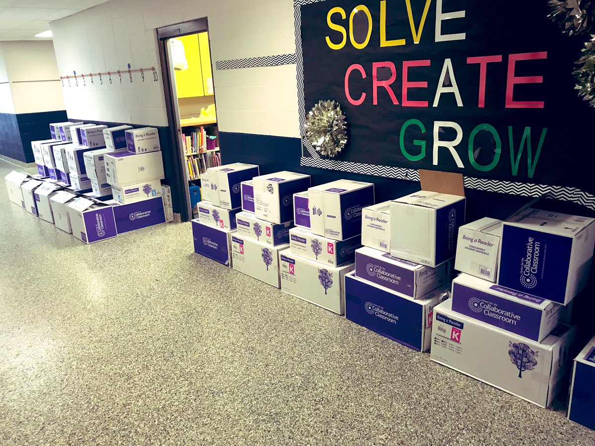 PrincipalPVE's tweet photo. It’s an exciting day at PVE unpacking our Collaborative Classroom resources for staff and students! ❤️📚#PVELIVE https://t.co/cmXQYGaJKp