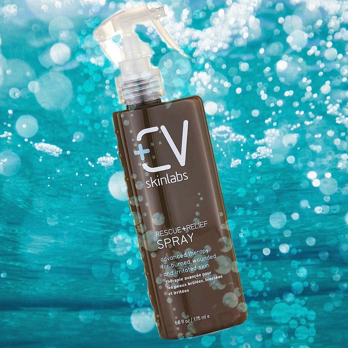 CVskinlabs's tweet image. When you need to relief from the heat in a hurry, our Rescue + Relief Spray will cool and hydrate your skin much more effectively than water based mists. Pro-Tip: keep a bottle in your fridge for extra cooling on contact. #cvskinlabs #cooloffquick