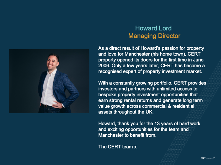 CERT_property's tweet photo. It is the last day of CERT’s birthday celebration. We spoke about our team members, our values and our people….. but CERT would not exist if not for Howard Lord, founder and Managing Director of CERT property. 

#certproperty #meettheteam #meettheboss #lovewhatyoudo #thankyou https://t.co/w83ZcJLYUu