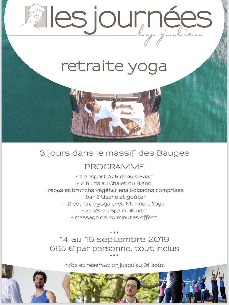 J_Cannessant's tweet photo. 👉 Inscrivez-vous vite avant le 24 Août ! 
Il n'y a que 8 places à saisir !!!
#linstitutbyjulien #institutevian #yoga #yogaretreat #lesjourneesbyjulien #BienEtre #massage 
@InstitutEvian https://t.co/4mvZ2JjamG