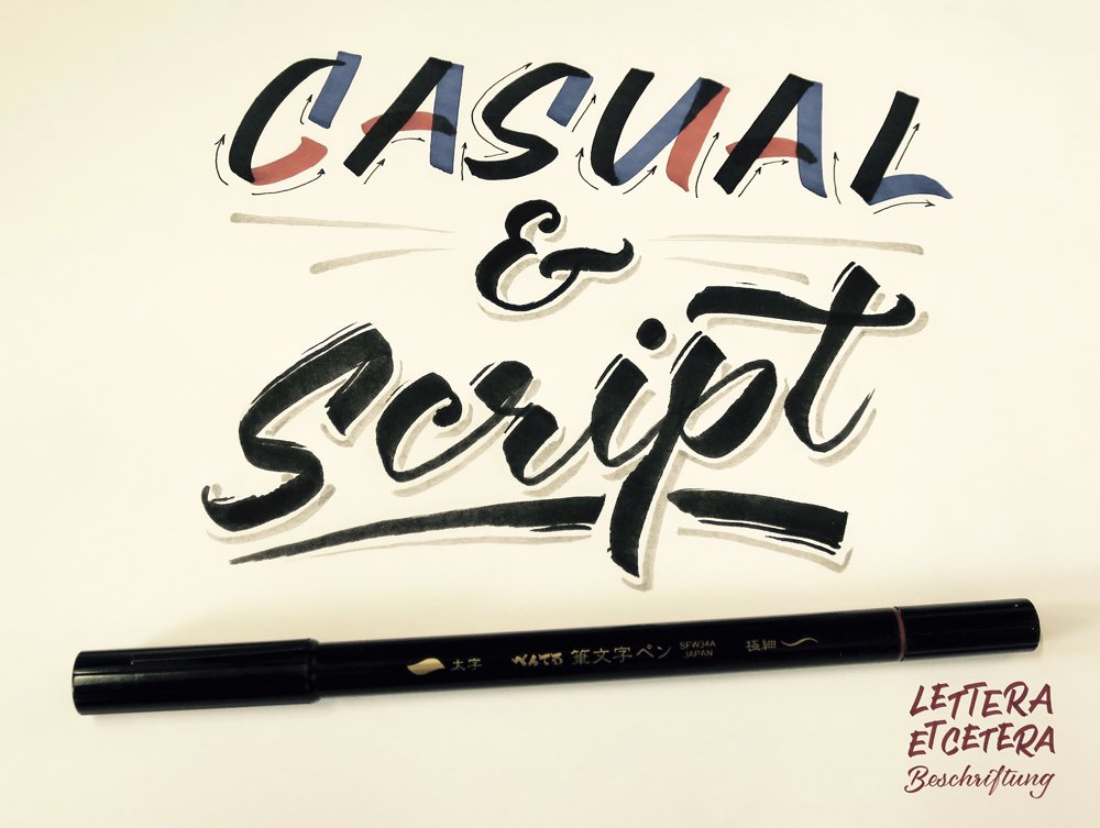 Wir befassen uns mit den flexiblen Spitzen und werden die Plakatschrift (CASUAL) mit der Brushpenschrift (Script) kombinieren.

Jetzt buchen bei:
fabrikat.ch/workshops/hand…