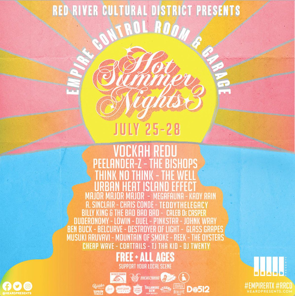 🌶 TONIGHT 🌶

Hot Summer Nights: Night 1 presented by #RRCD &amp; curated by #forspitecreative ft. @majorx3music, <a href="/MegafaunaATX/">Megafauna</a>, <a href="/Belcurveband/">Belcurve</a>, + more at #EmpireATX! Doors at 8pm.

FREE/ALL AGES‼️ Win bar tabs <a href="/Do512/">Do512</a>‼️SUPPORT YOUR LOCAL SCENE‼️#HotSummerNights3 @DefendRedRiver