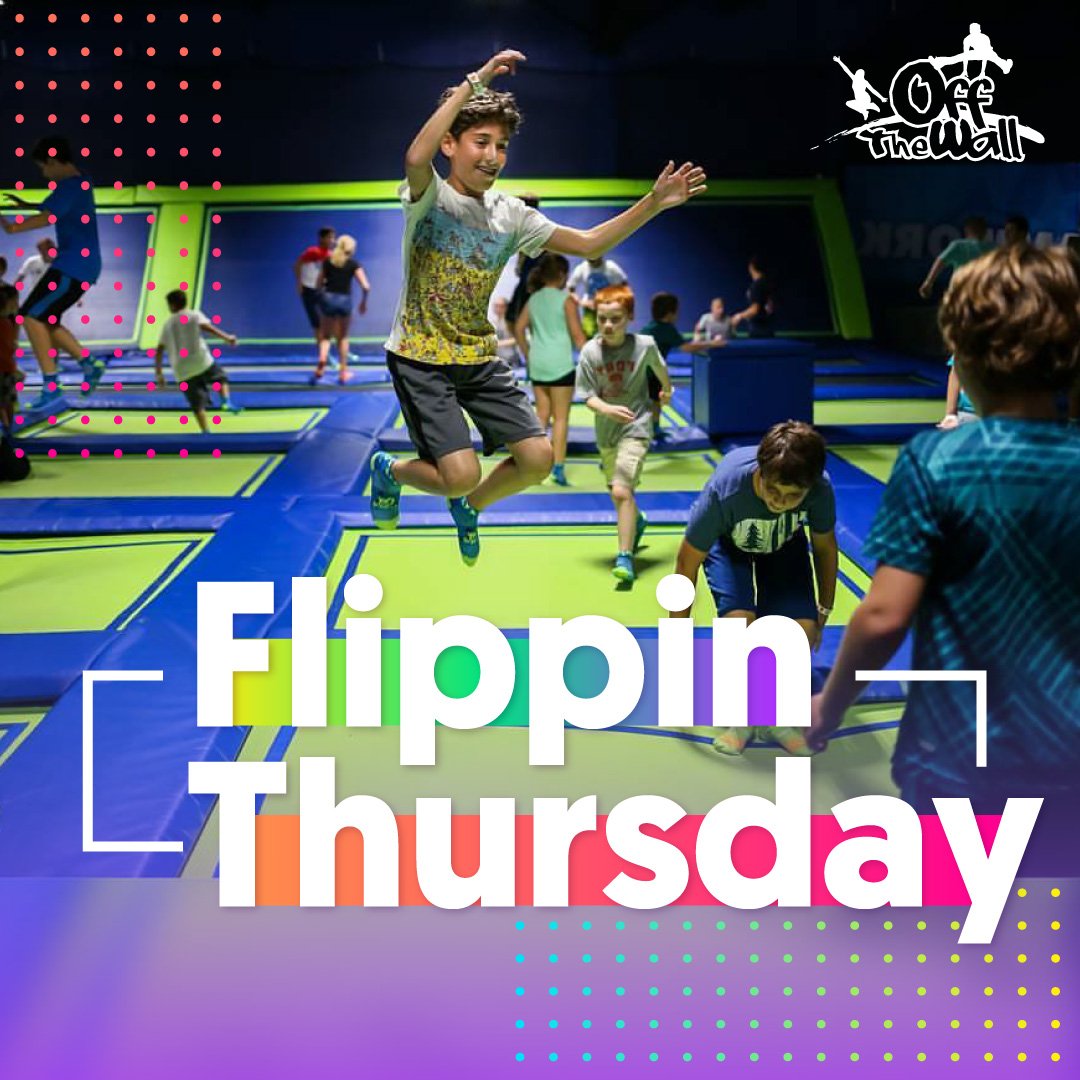 OffTheWallFL's tweet photo. What better way to spend your summer enjoying a great deal with our Flippin Thursdays! 

That means >> 1 Hr. of Jump Time + $15 Game Card + OTW Fun Meal, all for $20! 

Don't miss the FUN! See you all here for this great deal! 

#OTWFL #OffTheWallFl #SouthFlorida #Miami #Florida https://t.co/7WjhvWjQmv