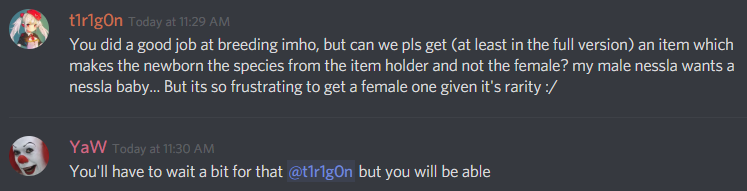 TheTemNet's tweet image. ATTENTION BREEDERS! YaW from @PlayTemtem has confirmed getting babies of the male's species will be possible later!