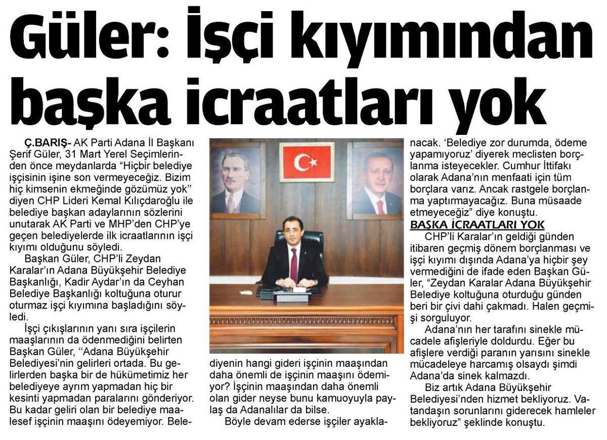 İşçi kıyımından başka icraatları yok.
@serifguler01