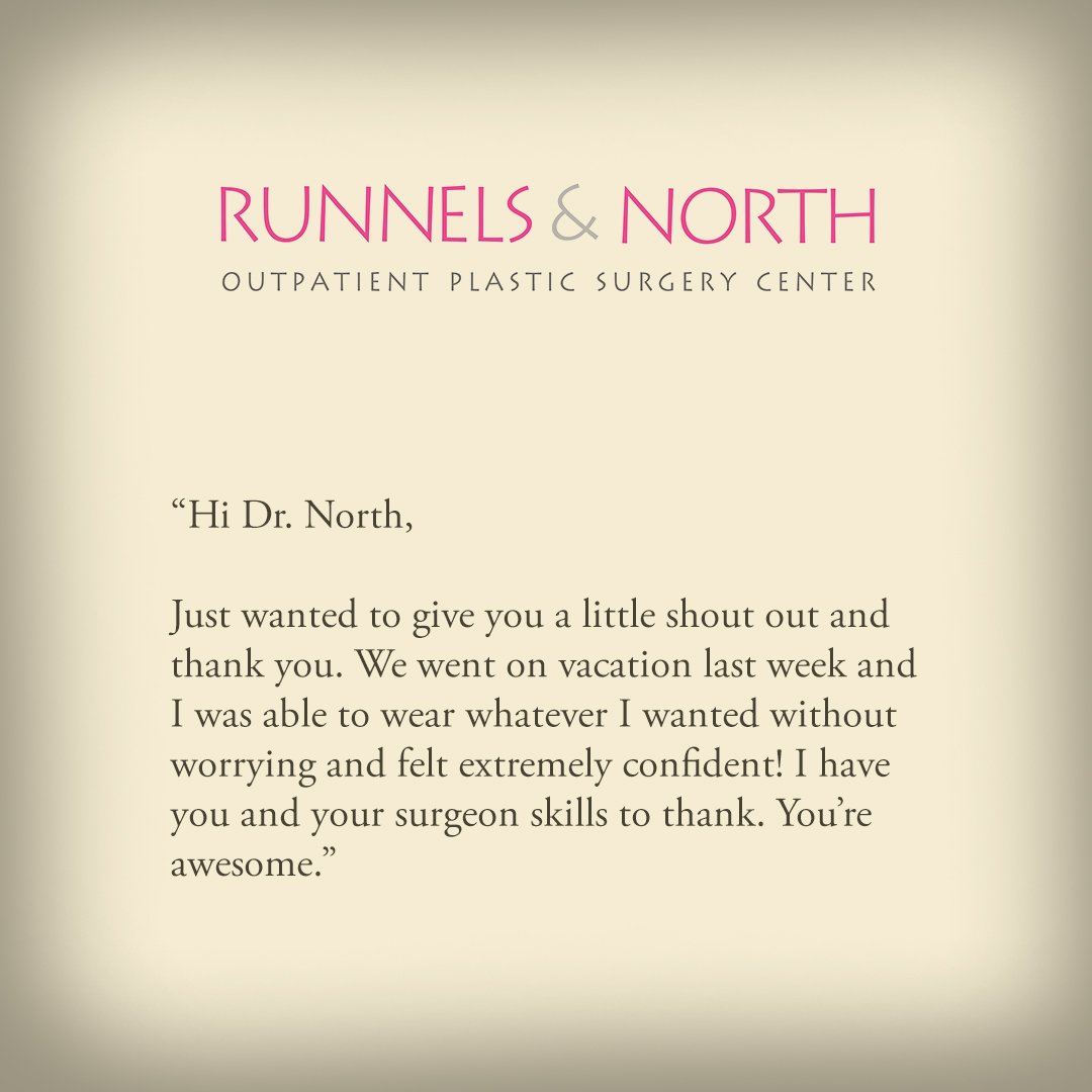 runnelsandnorth's tweet photo. We love hearing from our patients! We are happy to share this feedback Dr. North received from one of his patients.

#PatientReviews #HappyPatient #plasticsurgeon #plasticsurgery https://t.co/R0fUaXjmJv
