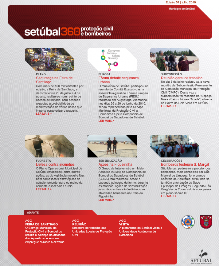 SetubalSos's tweet photo. #STB360PROCIV -  Já se encontra disponível a edição de julho da nossa newsletter📰https://t.co/8B16j9S7Hq🗞️Destaque a elaboração do Plano de Segurança da edição de 2019 da Feira de Santiago em Setúbal 👇
https://t.co/LsZC5iXSka https://t.co/ktc2e1pCbN