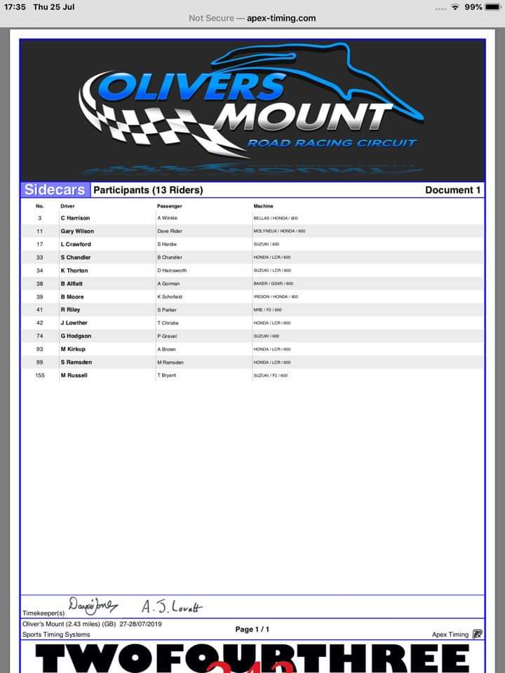GlobalSidecar's tweet photo. 2019 July~England, Scarborough

This Weekend 🏁🏁🏁

Entrants for the Barry Sheene Classic

However I think 99 will be a non starter

Remember to tune into this page for up-to the minute Race qualifying and Race results provided by~@MarkDennis2 https://t.co/GuUTUxkXmv