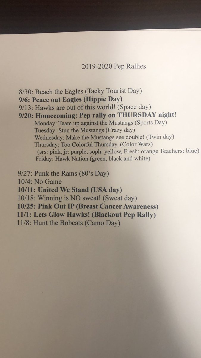 ipcheerleading's tweet photo. Dress up days for 2019 football season! Which grade will be the most spirited?? https://t.co/rFJwTks5lp