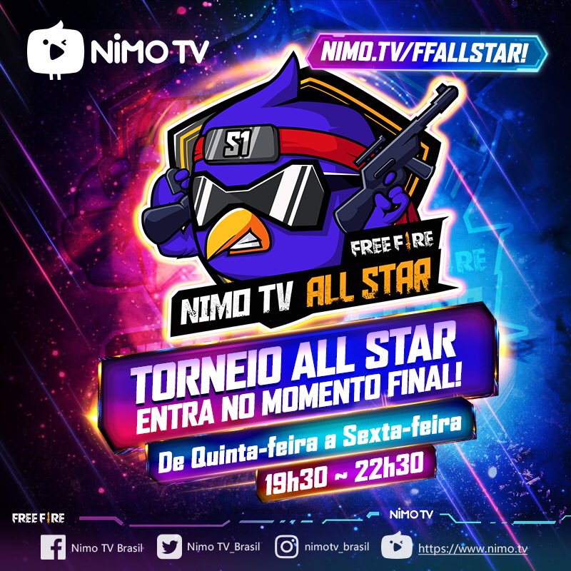 NimoTV_Brasil's tweet photo. 😎😎😎
Torneio All Star entra no momento final!
Já passou um mês, ainda não ganhou nenhum prêmio?
All Star não permite isso a acontecer!
Hoje e Amanhã | 19h30 - 22h30
Seguir https://t.co/ijjp1W9uG6!
#GoNIMO
#allstar https://t.co/KrFQu7J04c