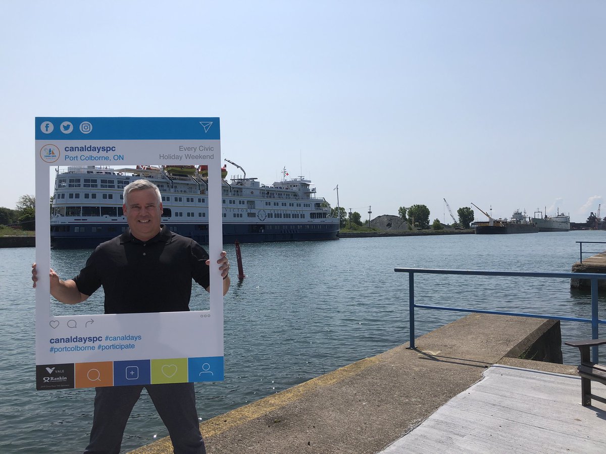 cao4poco's tweet photo. You know itโs almost time to #PORTicipate in #canaldays when my friends start chirping me about my radio commercials and the social media frames arrive!! Make sure youโre in @PortColborne on Civic Holiday weekend for boatloads of fun!! #workpuns #AHOY https://t.co/u4Et6Dbxsz